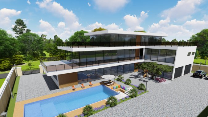 1,500㎡ Prefabricated Light Gauge Steel Villa